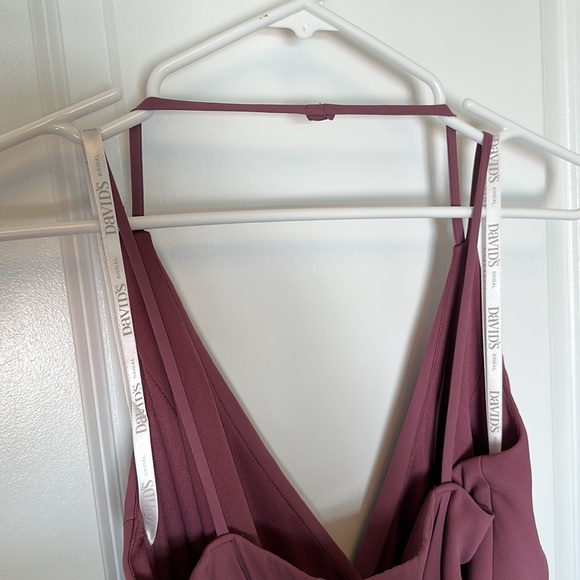 David’s Bridal Long Georgette Wrap Bridesmaid Dress: Chianti - Picture 6 of 6